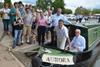 Richard Parry names the shared ownership boat at ABC Leisure’s Alvechurch base – photo: Waterway Images