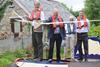 Owen Paterson MP performs the reopening assisted by CRT chairman Tony Hales, SUCS chair Pat Wilson and CRT chief executive Richard Parry – photo: CRT