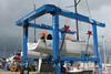 The Wise 50 tonne hoist is capable of lifting yachts up to 4.8m beam