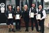 Andy Trim, Colin Cool, Jonathan Walcroft and Barry Radband are recognised for their bravery in rescuing Chrissie Cockburn