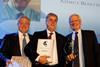 IBI’s Nick Hopkinson (right) presented the awards to Sleipner’s Ronny Skauen (left) and inaugural winner Paolo Vitelli (centre)