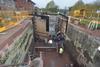 Visitors view the new bottom gates at Worcester’s Diglis Lock 2 – photo: Waterway Images