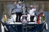 Cathy and Richard Brown celebrate their win on their Grand Soleil 40 ‘Brave’