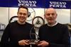 Volspec directors Andy Notley and Andy Read with the Volvo Penta dealer award