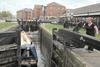 Wigan locks on the Leeds & Liverpool Canal are locked overnight to save water Photo: Waterway Images