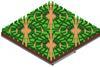 Schematic diagram of a thin film organic solar cell shows the top layer, a patterned, roughened scattering layer, in green, the organic thin film layer where light is trapped and electrical current is generated, in red, while the film that is sa...