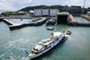 The ‘MY Marala’ arrives at Pendennis Shipyard Photo: Jake Sugden