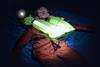 Glowspot enhances the hi-vis bladder fabric with reflective particles