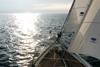 A Vancouver 34 with a pair of new Hood Vektron headsails makes for the horizon