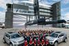 The Land Rover BAR team outside its new Portsmouth headquarters