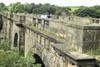 The Lancaster Canal is closed by a breach near the Lune Aqueduct – photo: Waterway Images