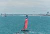 Emirates Team New Zealand have been out on the Solent trialling the newly converted foiling AC45 catamaran Photo: Shaun Roster